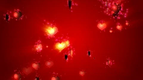 Falling Love Hearts - valentine's day background loopable Stock Footage