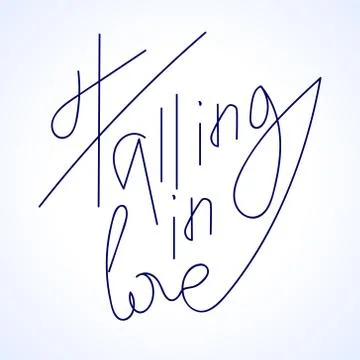 Falling in love lettering Stock Illustration