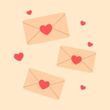 Falling love letters Stock Illustration