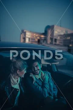 Falling in love on a rooftop date Stock Photos