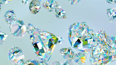 Falling luxury diamonds loop-able background in slow motion 4K Stock Footage 151737473