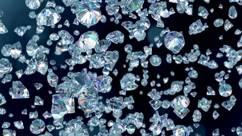 Falling luxury diamonds loop-able background in slow motion 4K Vidéo 151789412