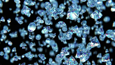 Falling luxury diamonds loop-able background in slow motion 4K Video stock 151815264