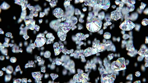 Falling luxury diamonds loop-able background in slow motion 4K Stock-Footage 151815310