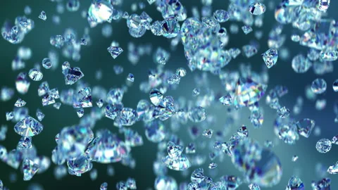 Falling luxury diamonds loop-able background in slow motion 4K Stockbeeldmateriaal 151815646