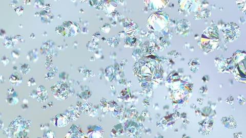 Falling luxury diamonds loop-able background in slow motion 4K Stock Footage 151820691