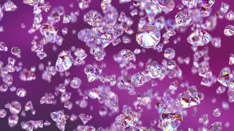 Falling luxury diamonds loop-able background in slow motion 4K Video stock 151820890