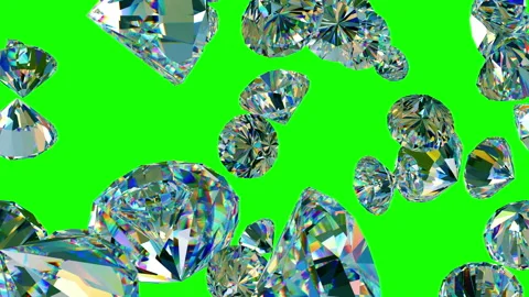 Falling luxury diamonds loop-able background in Chroma key 4K Stock Footage 151838079