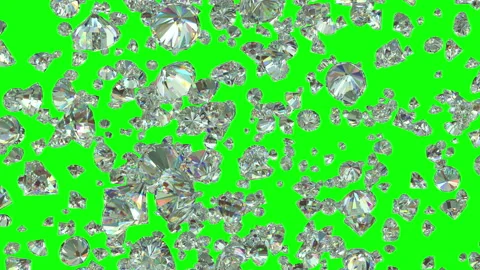 Falling luxury diamonds loop-able background in Chroma key 4K Video stock 151838556