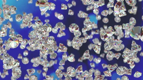 Falling luxury diamonds loop-able vertical background in slow motion 4K Stock Footage 153134479