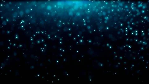 Falling magical blue glowing bokeh dust particles Stock Illustration