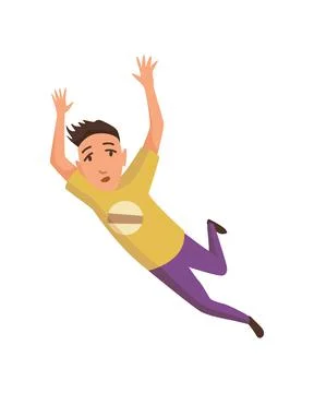 Falling man. Falling down people accident. Young men dangerous accident. Danger Stock Illustration