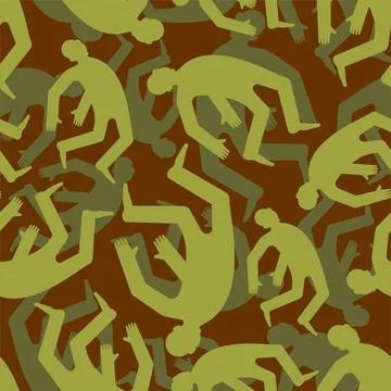 Falling man Military Pattern seamless. man fell Army Background. Man flies .. イラスト素材