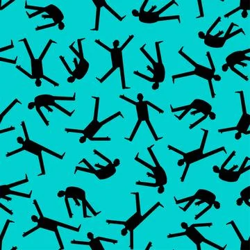 Falling man Pattern seamless. man fell Background. Man flies down ornament Stock Illustration