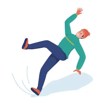 Falling man semi flat color vector character Stock Illustration