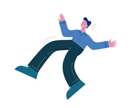 Falling man. Traumatic danger from careless gait Stock Illustration