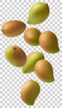 Falling mangoes isolated background Stock Photos