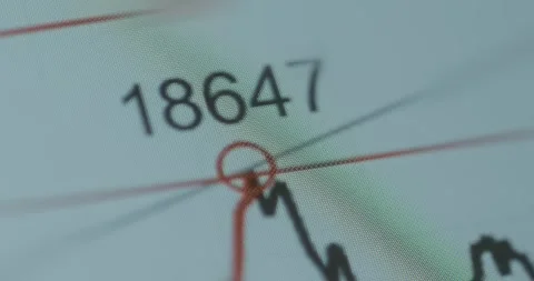 Falling Market Chart With Red Arrow Cinematic Screen Detail 動画素材 310823825