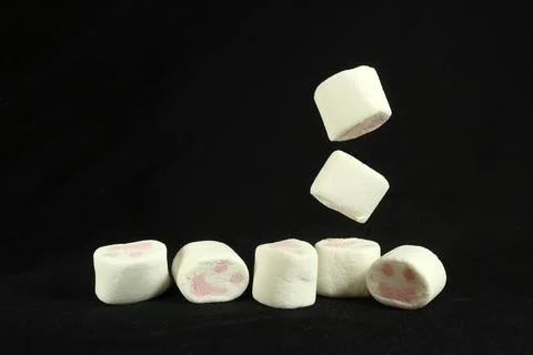Falling marshmallow Stock Photos