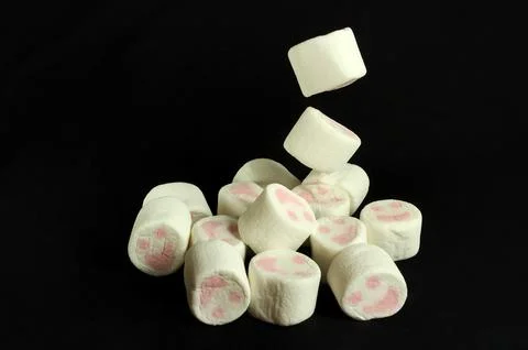 Falling marshmallow Stock Photos