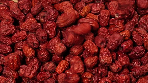 Falling a mass of red jujube Stock Footage 162607851