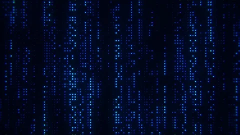 Falling Matrix Digital Blue Dots Loop Motion Background Stock Footage