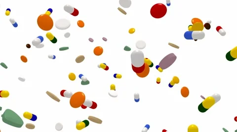 Falling medications Stock Footage
