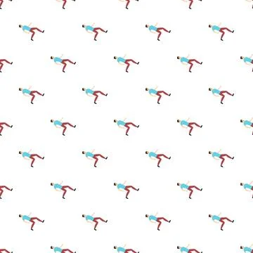 Falling men pattern on white background Stock Illustration