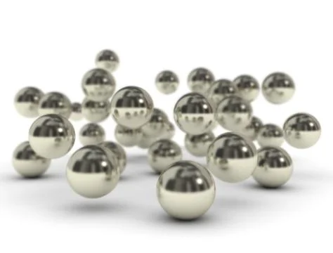 Falling metal spheres Stock Illustration