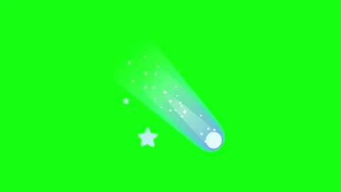 Falling Meteor Stars Green Screen Animation Stock Footage 337924088