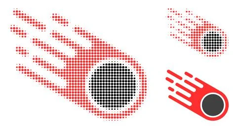 Falling Meteorite Halftone Dotted Icon Ilustração Stock