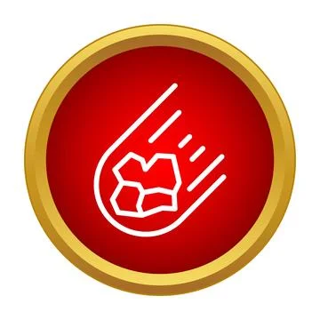 Falling meteorite icon representing space disaster concept Stock Illustration