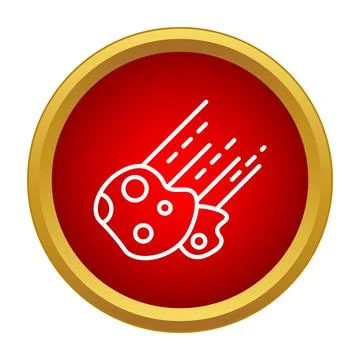 Falling meteorite or asteroid icon symbolizing space impact Stock Illustration