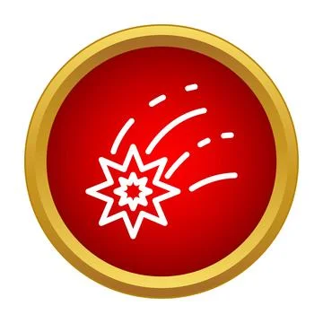 Falling meteorite or exploding star icon 库存插图
