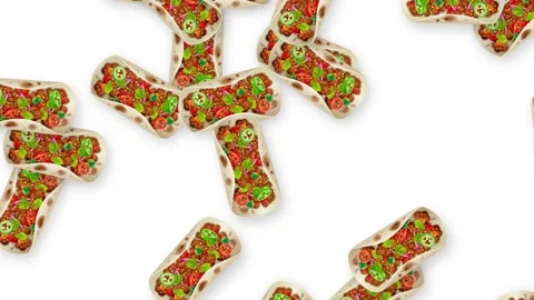 Falling Mexican Tacos Animation on Isolated White Background Stock Footage 342314933
