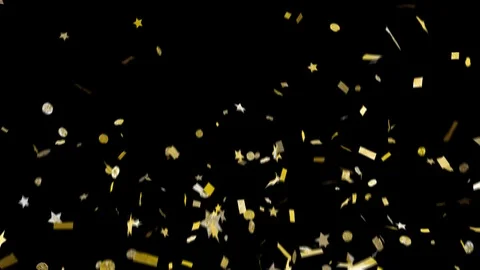 Falling mixed confetti with alpha Stock Footage 86953682