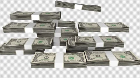 Falling Money - 1 dollar Notes Stack 스톡 동영상 248539155