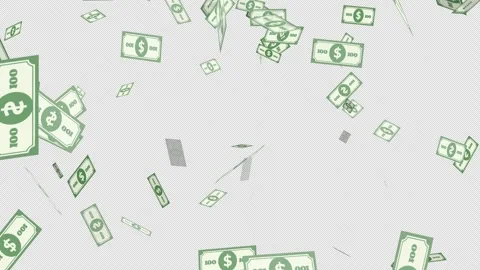 Falling money on alpha channel background Stock Footage 341952633