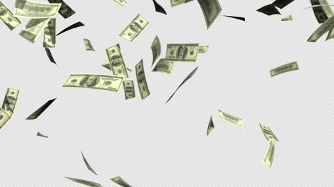 Falling money (alpha channel) Stock Footage 147279193