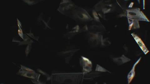 Falling Money and Floating Dollar Bills Dynamic Scene of Wealth and Abundance  Video stock 296959833