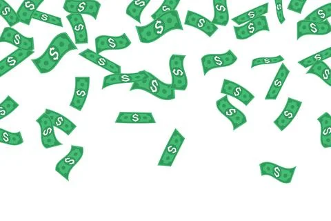 Falling money dollar bills Illustrazione stock