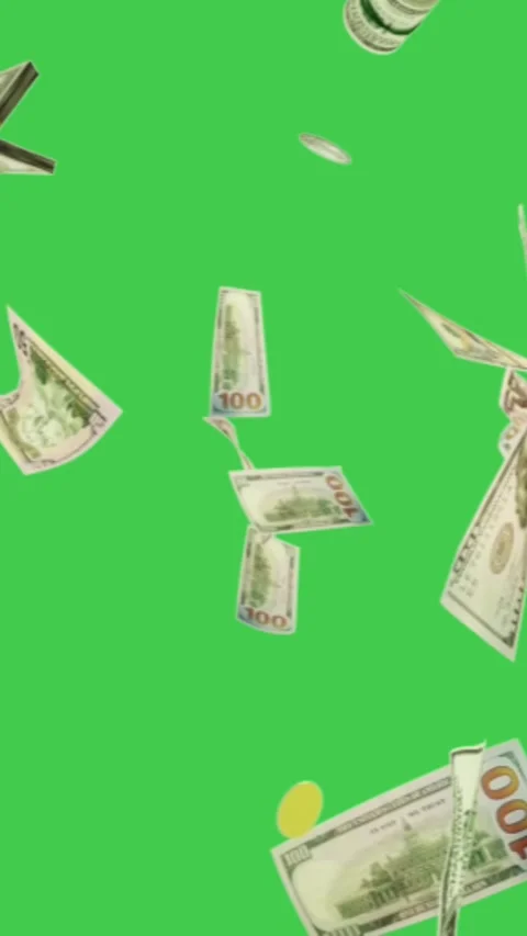 Falling Money Dollar Green Screen Vertical Overlay Stock-Footage 344765829