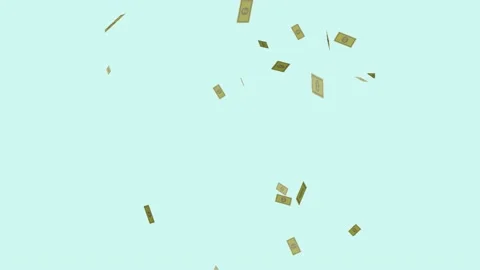 Falling money on light blue background Stock Footage 159634195