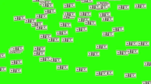 Falling Money video, Falling Dollar animation, money falling looped green s.. Stock Footage 276987184