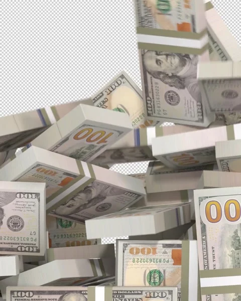 Falling money video transition Video stock 295693864