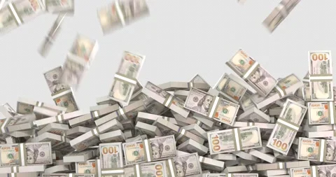 Falling money video transition Stock Footage 295694182