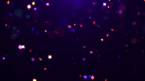 Falling multi-colored confetti particles and beautiful glowing bokeh Stock Footage 263972294