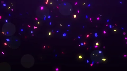 Falling multi-colored confetti particles glow beautifully. Mesmerizing bokeh Stock Footage 308147182