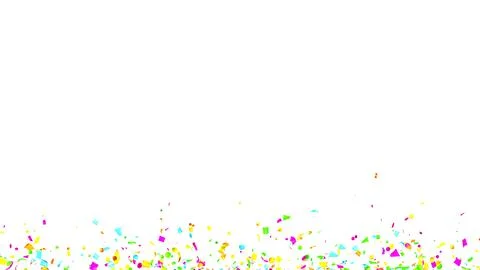 Falling multi-colored confetti on White Background. Flying holiday tinsel.  Stock Illustration