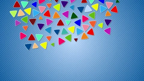 Falling multi-colored triangles full screen Stock Footage 131532915